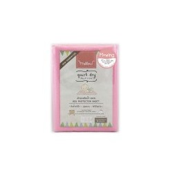 Mellow Quick dry ผ้ารองกันฉี่ ผ้ารองกันน้ำ 100% แบบมีปีกสอดใต้ที่นอน SIZE M (70x100 CM) Pink