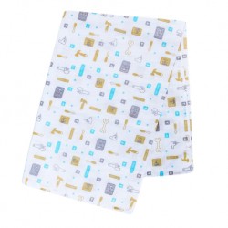 Shawn's Baby ผ้าอ้อมสาลู เกรดเอ ลายการ์ตูนรูปเครื่องมือช่าง สีเทา