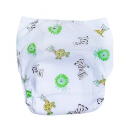 Shawn's Baby กางเกงผ้าอ้อมจั๊มขา ลายการ์ตูนรูปสัตว์ป่า สีเขียว