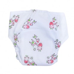 Shawn's Baby กางเกงผ้าอ้อมจั๊มขา ลายการ์ตูนรูปยีราฟ สีชมพู