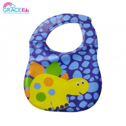 Gracekids Plastic Baby Napkin, Yellow Cartoon Dinosaur