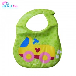 Gracekids Plastic Baby Napkin, Yellow Cartoon Car