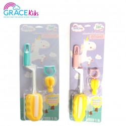 Gracekids โคลเวอร์แปรงล้างขวดนมฟองน้ำ(สีฟ้า-สีชมพู)