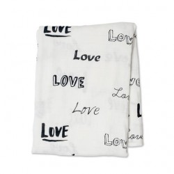 Lulujo Bamboo Muslin Swaddle Blanket - Love