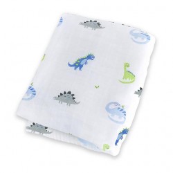 Lulujo Cotton Muslin Swaddle - Prehistoric Pals