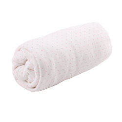 Minene ผ้าปูเตียงเด็กรัดมุม สีครีมชมพูจุด