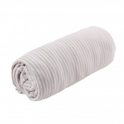 Minene ผ้าปูเตียงเด็กรัดมุม สีครีมเบจขวาง