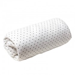 Minene ผ้าปูเตียงเด็กรัดมุม สีขาวดำจุด