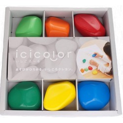 Aozora สีเทียนปลอดสารพิษ รูปทรงก้อนหิน 6 สี