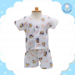 Shawn's Baby Short Shirt with Short Pants Bee Cartoon Orange (size M)