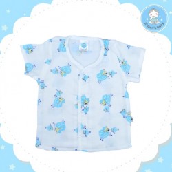 Shawn's Baby Short Sleeve Shirt Sheep Cartoon (Blue)