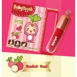 BabyTooth Organic ลิปติ้น & ลิปกลอส สี Radish Red 
