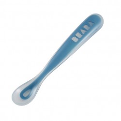 Beaba - Ergonomic 1st age silicone spoon - BLUE