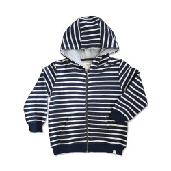 Me and Henry Navy Striped Hooded Jacket