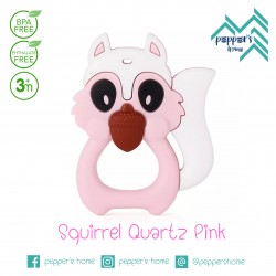 Pepper's Home - Teether -  Squirrel Quartz Pink
